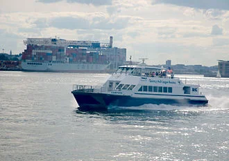 MBTA commuter boat in Boston Harbor.