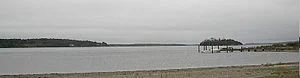 The Sakonnet River, a saltwater strait that forms part of Narragansett Bay.