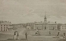 The earliest known image of Dartmouth &nbsp;College, Hanover, N.H.,&nbsp;in the February 1793 issue of Massachusetts Magazine.&nbsp; The college, officially founded in 1769,&nbsp;was an outgrowth of a Connecticut school for educating Native American…