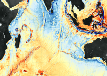 Seafloor map of southern Indian Ocean.