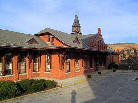 The old train station in Woonsocket, R.I., that's the headquarters of Boston Surface Railroad Co.