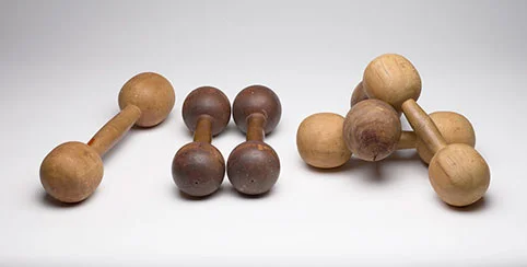 "Weights" (circa 1850), shown in "Leisure Pursuits; The Fashion and Culture of Recreation,'' at Fruitlands Museum, Harvard, Mass., through March 24, 2019. "Weights'' is part of the collection of the William Cullen Bryant Homestead, in Cummington, Ma…