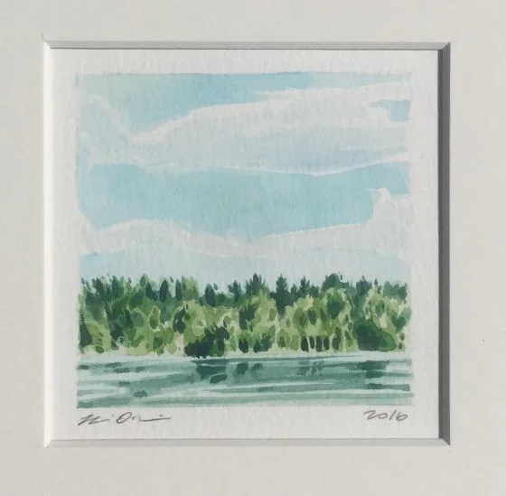 "Heat Wave" (watercolor on paper), by Brian Herrick, at the Patricia Ladd Carega Gallery, Center Sandwich, N.H. 