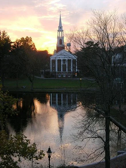 Cole Memorial Chapel at Wheaton College, in Norton, Mass., which got a $10 million gift from the Diana Davis Spencer Foundation of Bethesda, Md., to establish an endowed Professorship in Social Entrepreneurship and provide for the renovation of a business department building on campus to house SE studies at Wheaton.