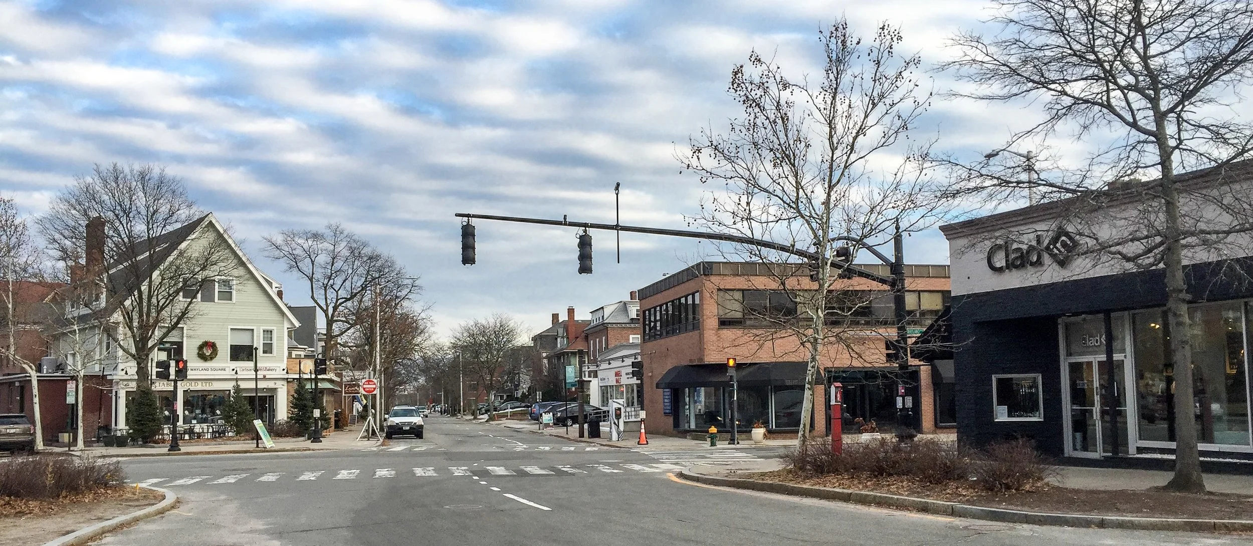 Wayland Square, an neighborhood with many small businesses, in Providence.