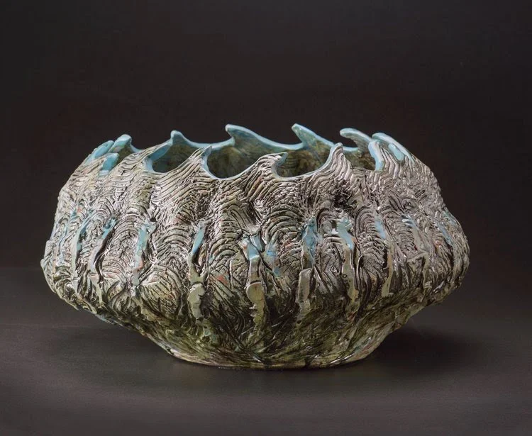 Work by Mimi Howard in the joint show with Marcia R. Wise, “Where Earth Meets Sky,’’ at Fountain Street gallery, Boston, through Nov. 25. The gallery says: “Mimi Howard’s work is inspired by a fascination with the magic and beauty found in nature, e…