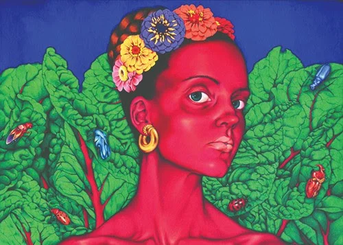 “Self Portrait as a Beautiful Lady’’ (detail), by Arhia Kohlmoos, in the show “Depth of Perception,’’ at Fountain Street Fine Art, Jan. 2-27. The gallery says the show: “{E} xplores the concept of taking notice. For many people this action represents a single moment in time that encourages reflection and to focus one’s attention on the present. It can be viewed as the link between human and spirit; darkness and light; scarcity and abundance. ‘‘