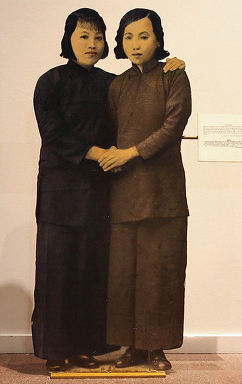 “Two Sisters’’ (oil on reprographics on wood), by Wen-Ti Tsen, in his show “Mister,’’ at Milton Academy’s Nesto Gallery, in Milton, Mass., through Feb. 22. The show focuses on his series “Home Town: Re-presenting {Boston’s} Chinatown as a Place of People’'. The artist is known for addressing such topics as migration, identity and politics, and “Home Town’’ is no exception. The series is a visual pushback against the gentrification of Chinatown, drawing attention to the part of Chinatown that matters most to him: its people.