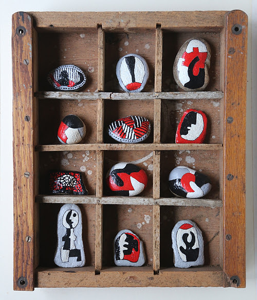“The Shelf Life of Stones’’ (mixed media), by Paul Katz, in his show ‘‘ Vermont Folk Sculpture: A Recent Acquisition, Works on Paper: A Decade of Collecting, and The Mind's Eye: Paintings, Sculpture, and Books by Paul Katz ,’' at the Bennington Museum through May 27.