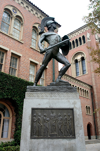 The unfortunately nicknamed “Tommy Trojan’’ statue on the campus of the University of Southern California.