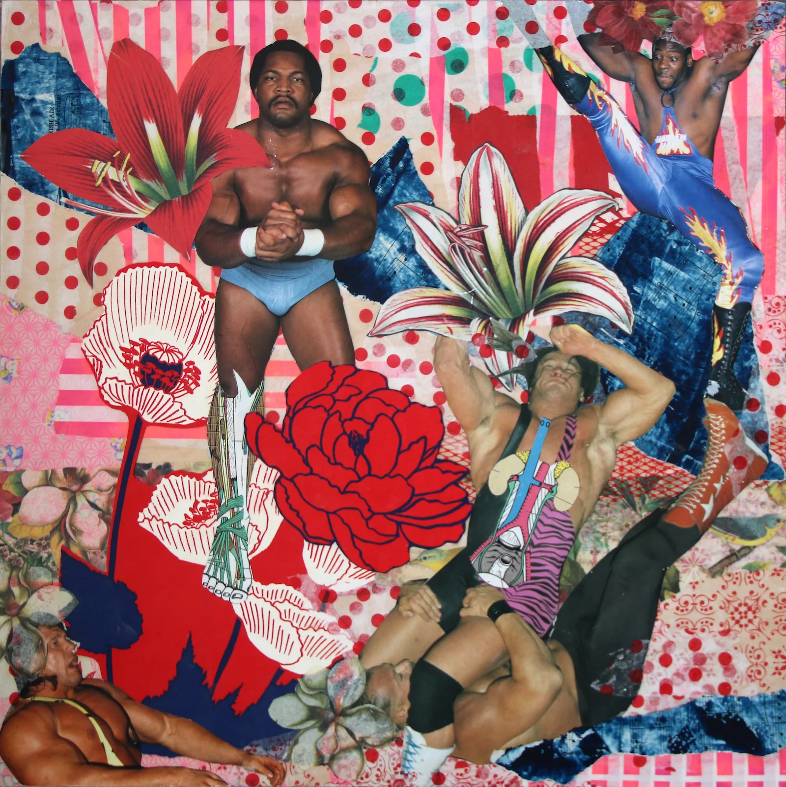 “Flowers of Manhood” (analog collage), by Angel Dean, in her show “Collect, Cut, Collage,’’ at the Providence Art Club, through May 31.
