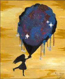 Painting from the exhibition “Dark to Light: A Syrian Child’s Journey,’’ through June 16 at the Mystic (Conn.) Museum of Art. This show is a traveling exhibition made up of the works of Syrian child refugees. The artwork comes from the children served by the Petersham, Mass.-based Polus Center for Social and Economic Development, which has been providing rehabilitation services to civilians affected by the Syrian war since 2010.