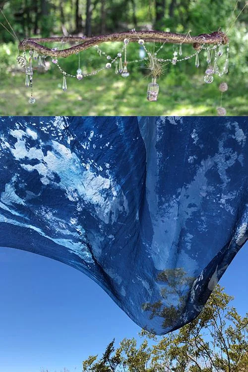 Top, “Wishing Circle,’’ by Chelsea Bradway; bottom, “Natural Consequences,’’ by Marie Craig, at Art on the Trails, Southboro, Mass.