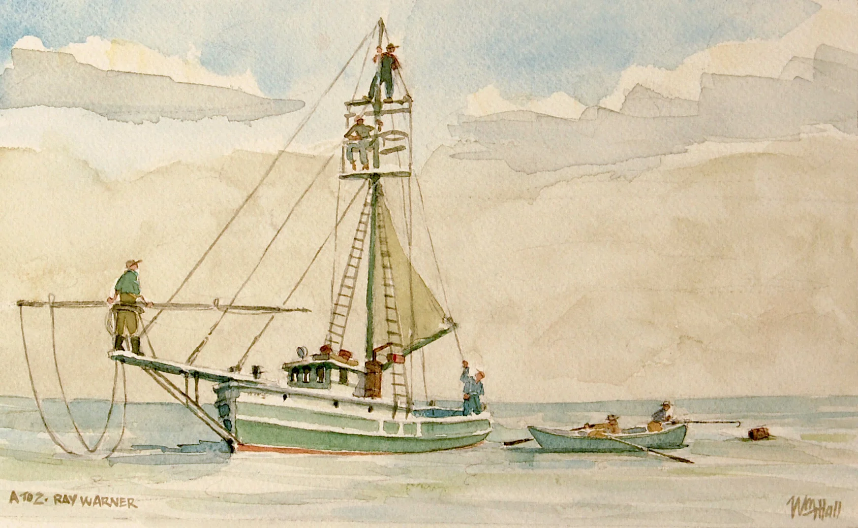“The A to Z, Lost in the 1938 Hurricane’ ‘ (watercolor on paper), by William Talmadge Hall. There will be a show of his new watercolors at the Jessie Edwards Gallery, Block Island, R.I., Aug. 23-Sept. 4.