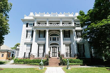 Linden Place, in Bristol, R.I., built in 1810 for the Rhode Island slave trader George DeWolf