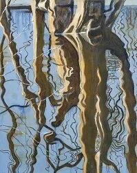 “Large Tree Reflection “ (oil on canvas), by Gillian Frazier, in her show “Nature Reflected,’’ at the Groton (Mass.) Public Library, through Nov. 24She says: “Using nature as the springboard, I love to use the abstract nature of ‘water reflections’ …