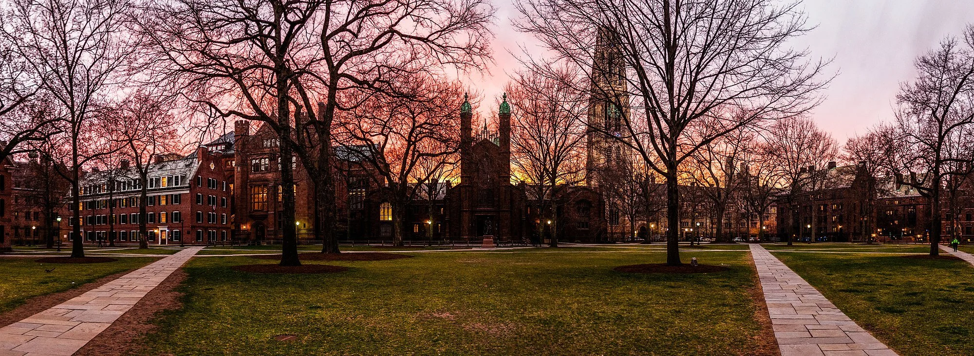Yale’s OId Campus at dusk