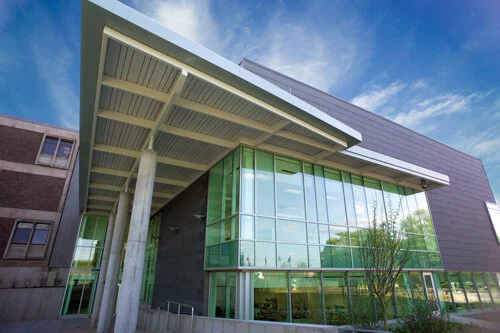 The stunning Dana Hall-Integrated Science, Engineering, and Technology Complex at the University of Hartford. The university is offering free housing to first responders.
