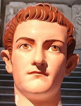Decisive executive: A marble bust of Caligula restored to its original colors, identified from particles trapped in the marble