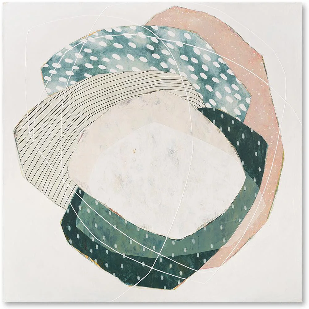 “Keeping You Close XXV” (acrylic &amp; mixed media on canvas), by Karine Leger in her current show at Lanoue Gallery, Boston, through July 31. See&nbsp;www.LanoueGallery.com
