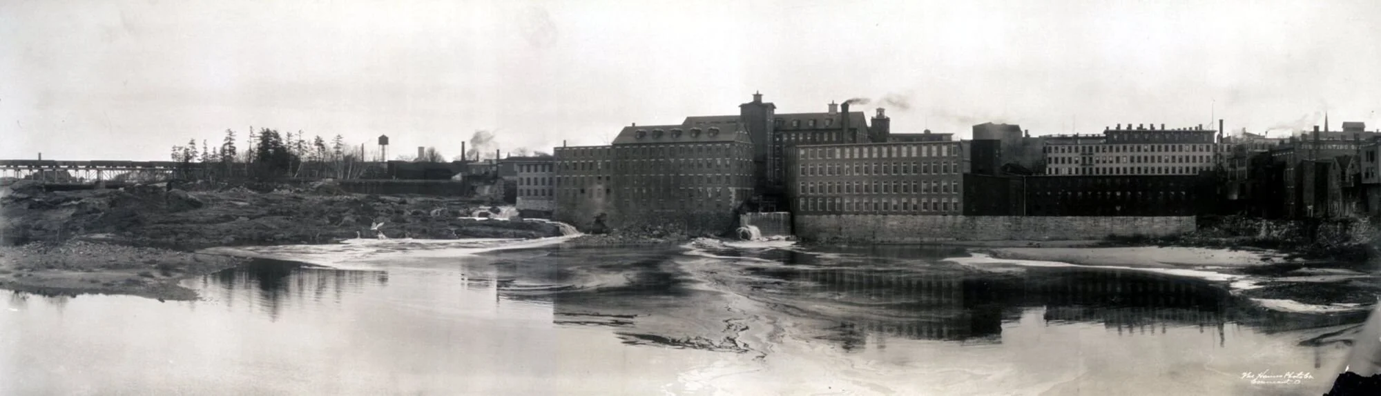 Lewiston mills on the Androscoggin River circa 1910 during the city’s mill town heyday.