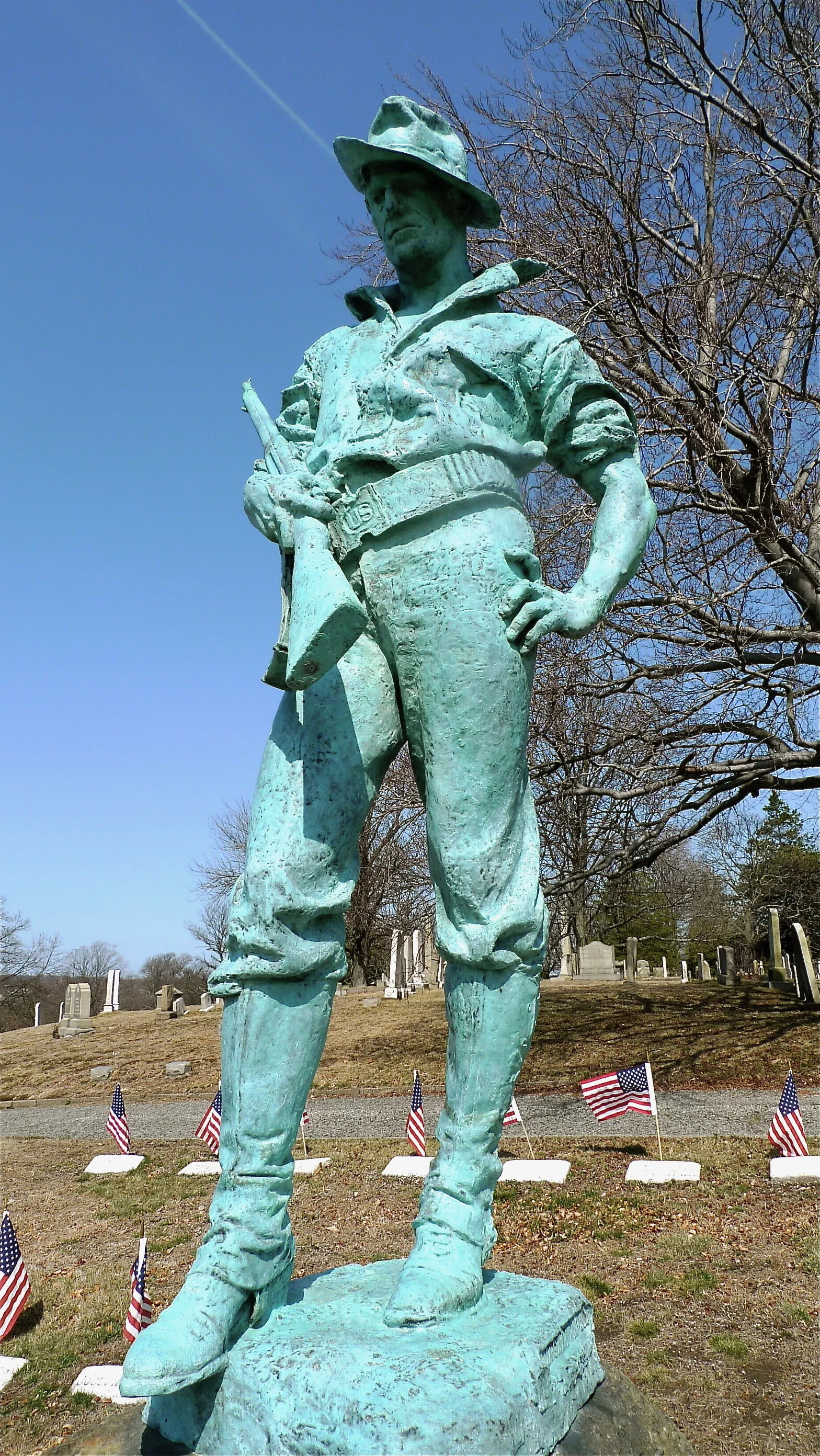 Spanish-American War soldier, by Allen Newman, North Burial Ground, Providence— Photo by William Morgan