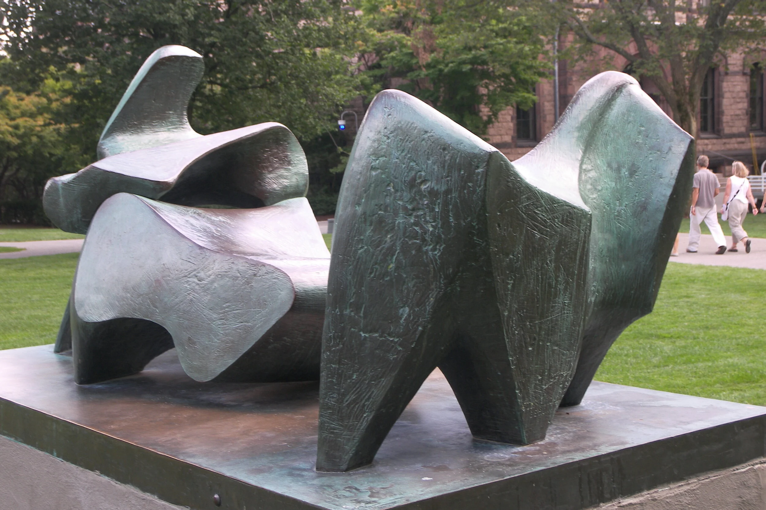 “Three-Piece Reclining Figure,’’ by Henry Moore, at Brown— Photo by William Morgan