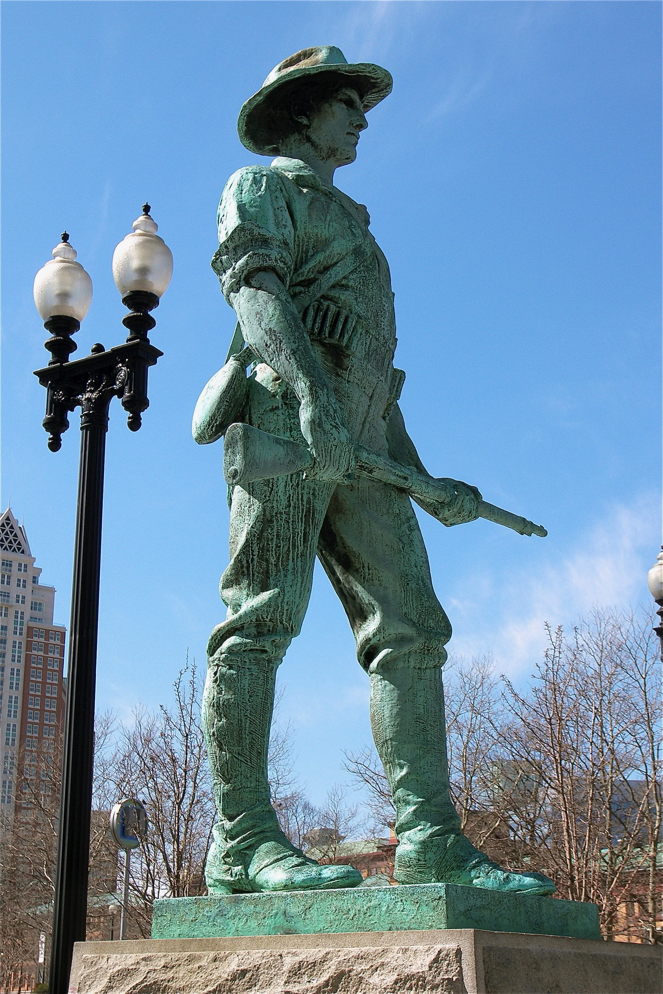 “The Hiker, ‘‘ in Kennedy Plaza, Providence, by Theodora Kitson— Photo by William Morgan