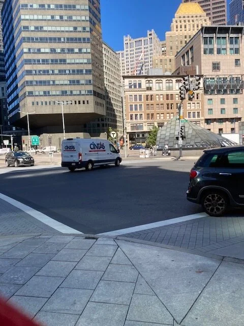 In eerily underpopulated downtown Boston on Oct. 8 at about 11 a.m.