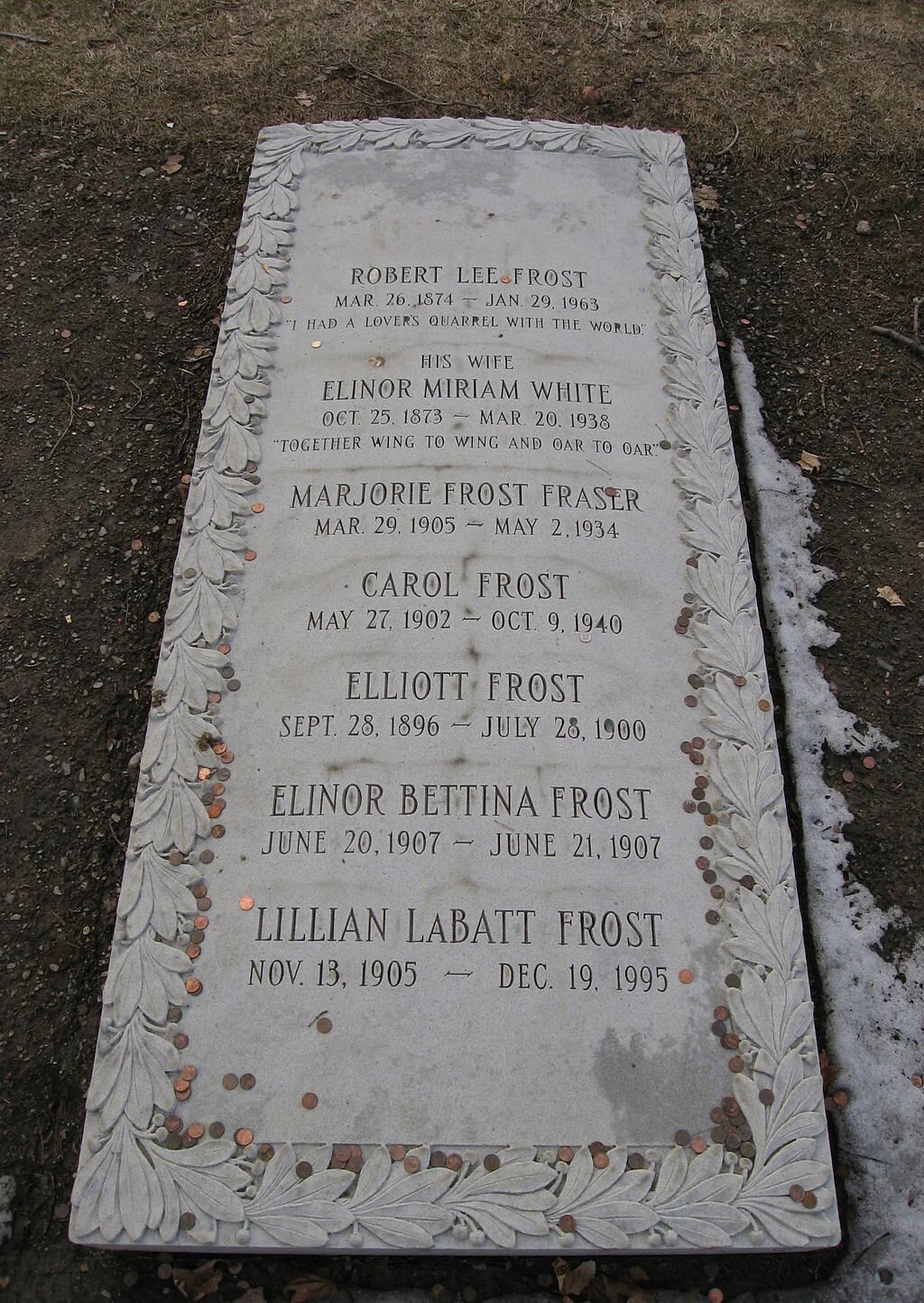 Robert Frost’s grave in Bennington