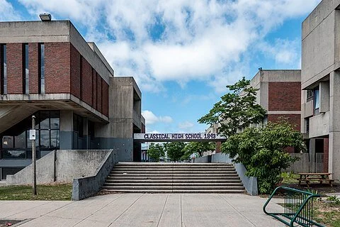 At Providence’s prestigious (despite its ugly Brutalist architecture) Classical High School