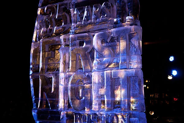 A First Night ice sculpture in Boston