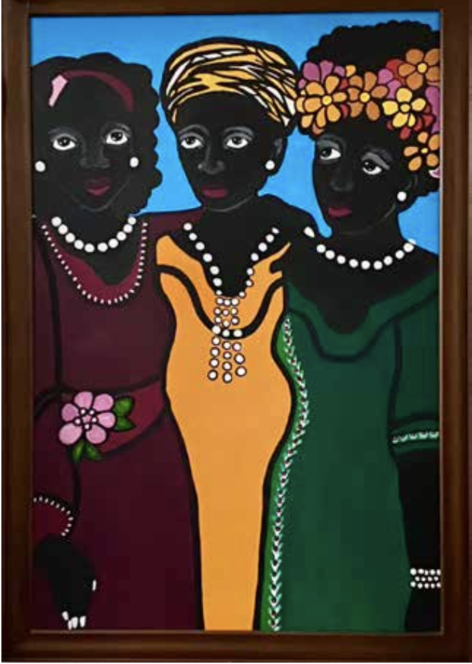 “Sisters With Pearls“ (acrylic), by Catherine Adams Burton, in the show “This is Us: Regional Portraiture Today,” at Springfield  (Mass. MuseumsThe museum says  that there is  “ample paradox in Burton’s work, between the pageantry of the women’s clo…