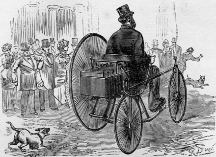 Gustave Trouvé's personal electric vehicle (1881), world's first full-scale electric car to be publicly presented