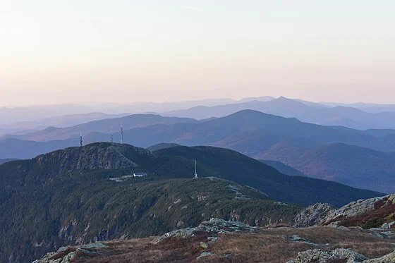 Looking south from the summit of Mt. Mansfield, at 4,396 feet the highest point in the Green Mountain State