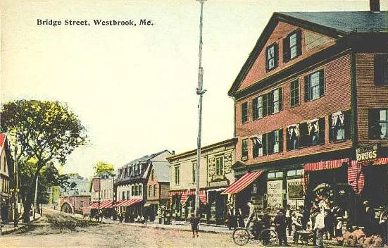 Bridge Street in Westbrook in 1912