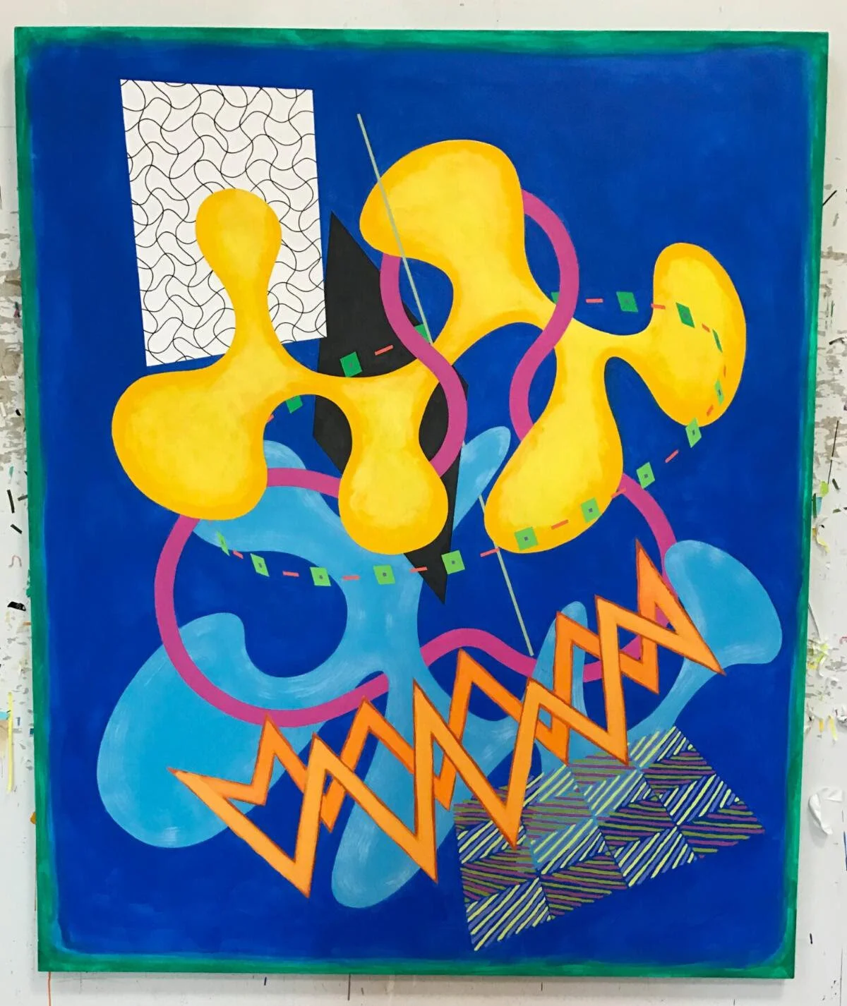 “Moxie” (acrylic on canvas), by William Conlon, in the group show art  “Here &amp; There,’’ at Cove Street Arts, Portland, Maine, through Sept. 11. Mr. Conlon lives and works on an island in Portland in the summer and in New York City in the fall.The show features the work of 16 artists bridging the Pine Tree State and New York City.The gallery says: “Since the early 1800s, artists have been drawn to Maine for its rugged coastline, its mysterious, primeval-feeling forests, and its magnificent quality of light. Later, Modernists such as Marsden Hartley, John Marin, Max Weber, and Marguerite and William Zorach made their summer homes here, establishing a trend that continued, post-World War II, when Maine became an annual destination for New York artists seeking respite and rejuvenation from the grit and the fast-flashing pace of the city.”