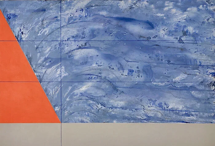 “Watermark” (acrylic on Yupo), by Greater Boston-based Patty Stone, in her show “Watermark’’, at Bromfield Gallery, Boston, Sept. 1-26. Many of her paintings have been inspired by her close observation of the Charles River.The gallery says:“Patty Stone investigates the movement of water through the lens of climate change in a new series of abstract paintings and works on paper.&nbsp; Watermark juxtaposes a fluid paint surface against geometric shapes and lines of measurement&nbsp;suggesting rising tides or changing shorelines.’’