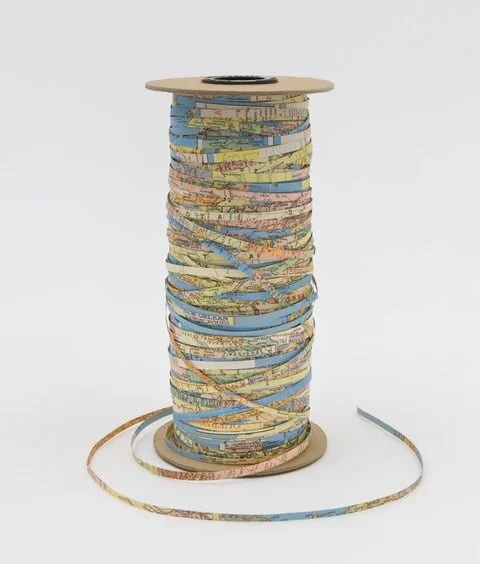 “At the Beginning” (cardboard, hand-cut world map), by Vivianne Rombaldi Seppey, in the group show “A Sense of Place,’’ at Heather Gaudio Fine Art, New Canaan, Conn., through Sept. 29. The show  features new works by Tegan Brozyna Roberts, Simona Prives and Viviane Rombaldi Seppey. The gallery says:“Memory, geography and cultural experiences are underlying themes explored by these three women artists. Through an innovative use of paper, maps, threads, printmaking, collage and projected imagery, the artists in the show create two and three-dimensional objects that express universal notions of belonging and association.’’