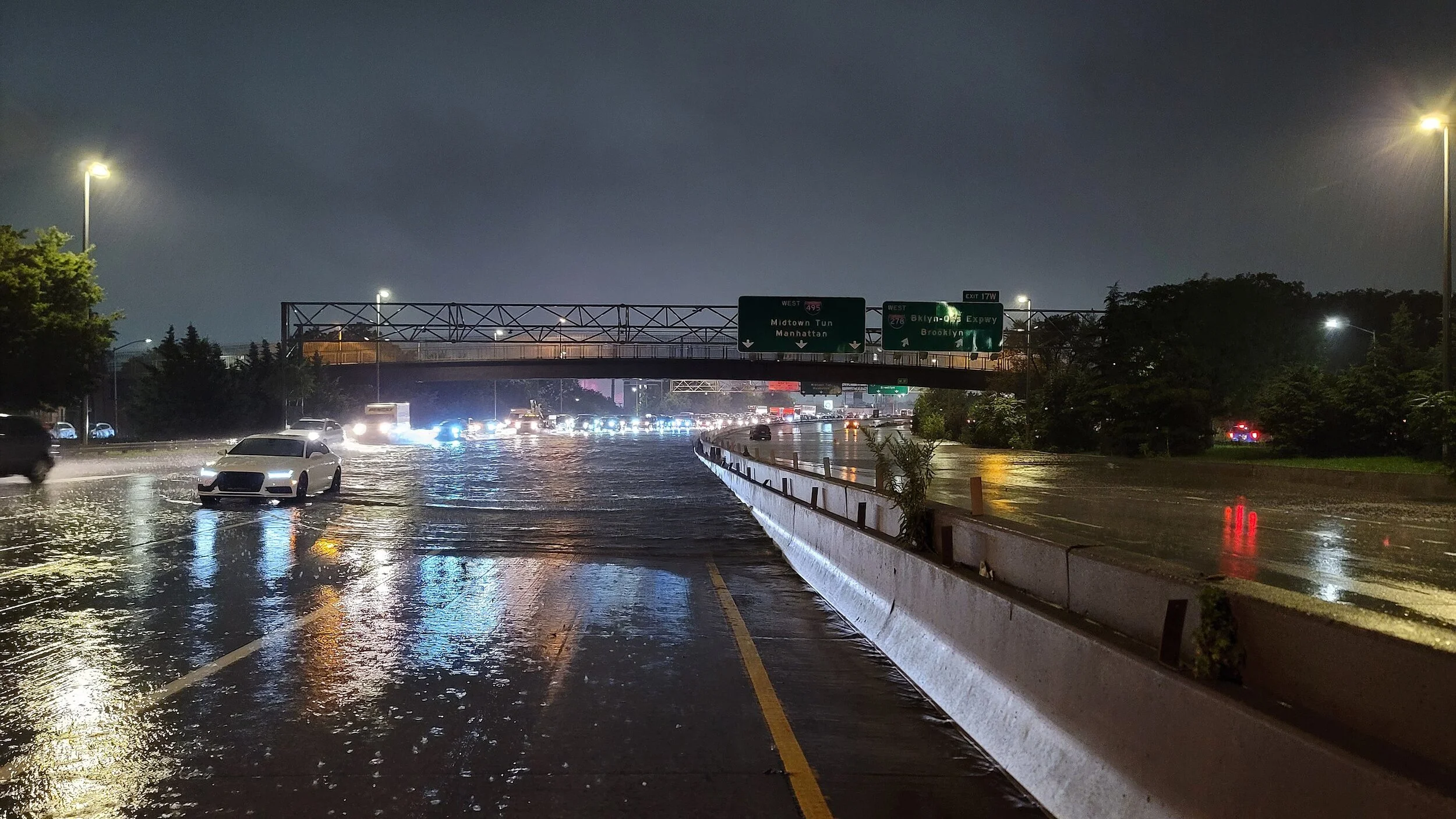 Long Island Expressway&nbsp;in&nbsp;New York City&nbsp;shut down due to flooding  as the  remnants of Hurricane Ida swept through the Northeast on Sept. 1-2— Photo by Tommy Gao&nbsp;