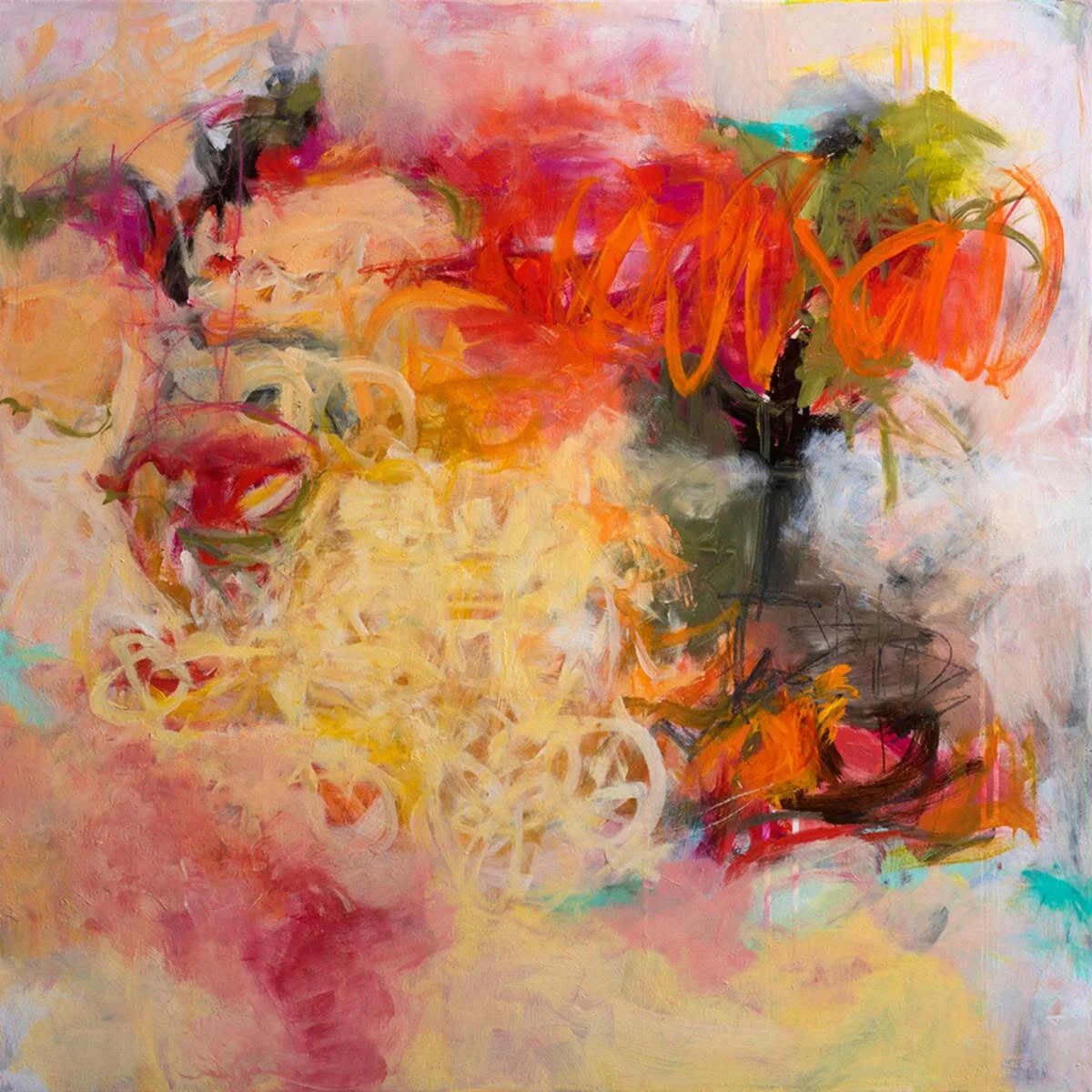 “Nope, Not This” (acrylic on canvas), by  Rupert, Vt.-based Jane Davies, at Edgewater Gallery, Middlebury, Vt.