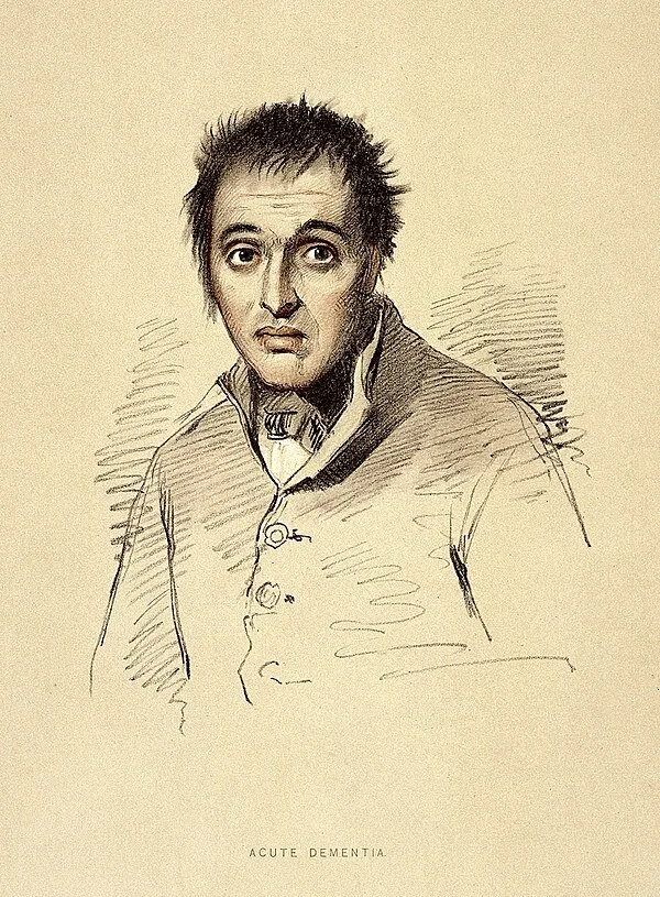 19th Century drawing of man with dementia