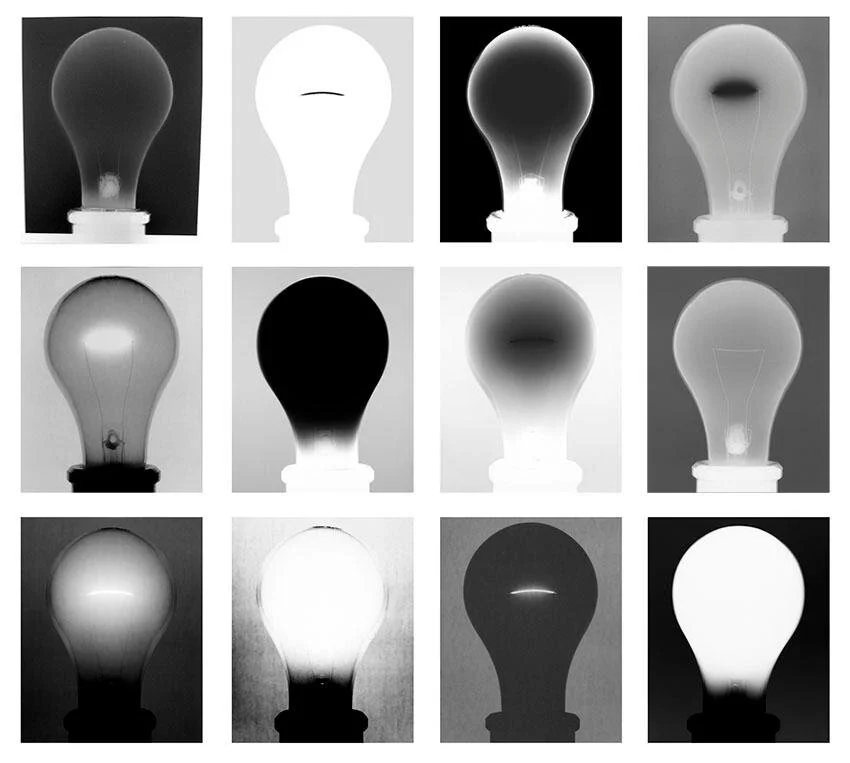 “One Bulb (Version II)”  (12 Gelatin Silver Prints on Ilford Matte), by Amanda Means, at the University of Massachusetts at Dartmouth’s art gallery in New Bedford, Oct., 14-Oct. 23.