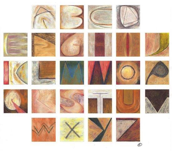   The Alphabet &nbsp;was created in 1999 as a component of language based works. &nbsp;As an artist and writer, I have embraced connections between language, human life and the animate landscape for many years. &nbsp;"The Alphabet" made its public de