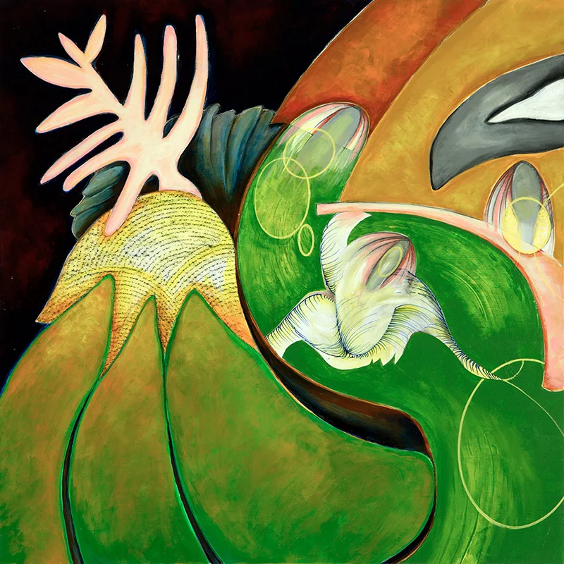 Nature Dancing, 24" x 24", mixed media on panel