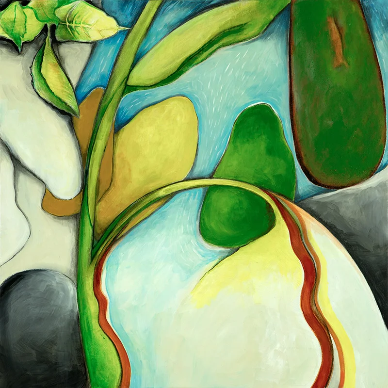 Garden Threshold, 20" x 20", mixed media on panel