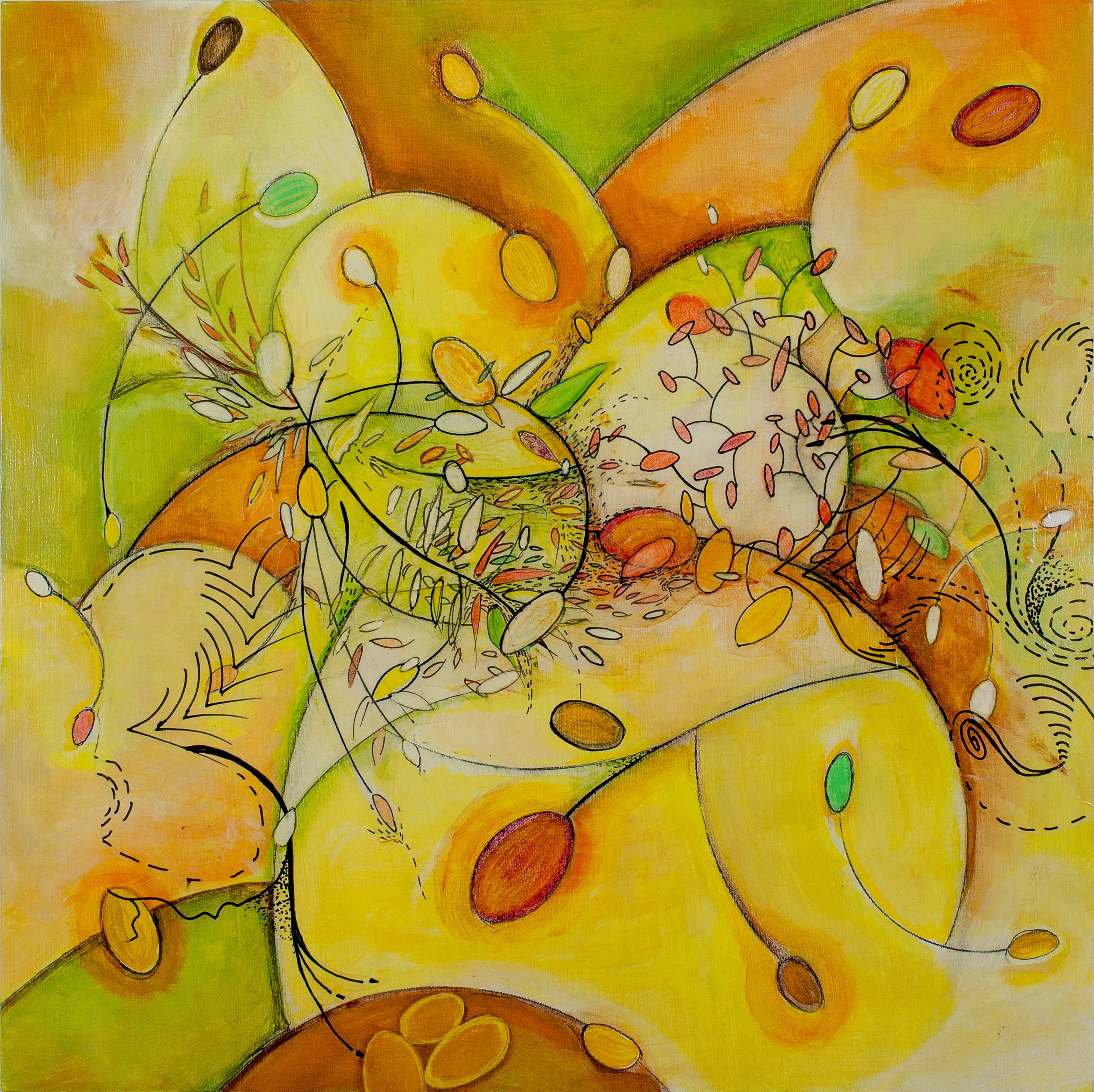 "Flicker" 16" x 16" mm on wood