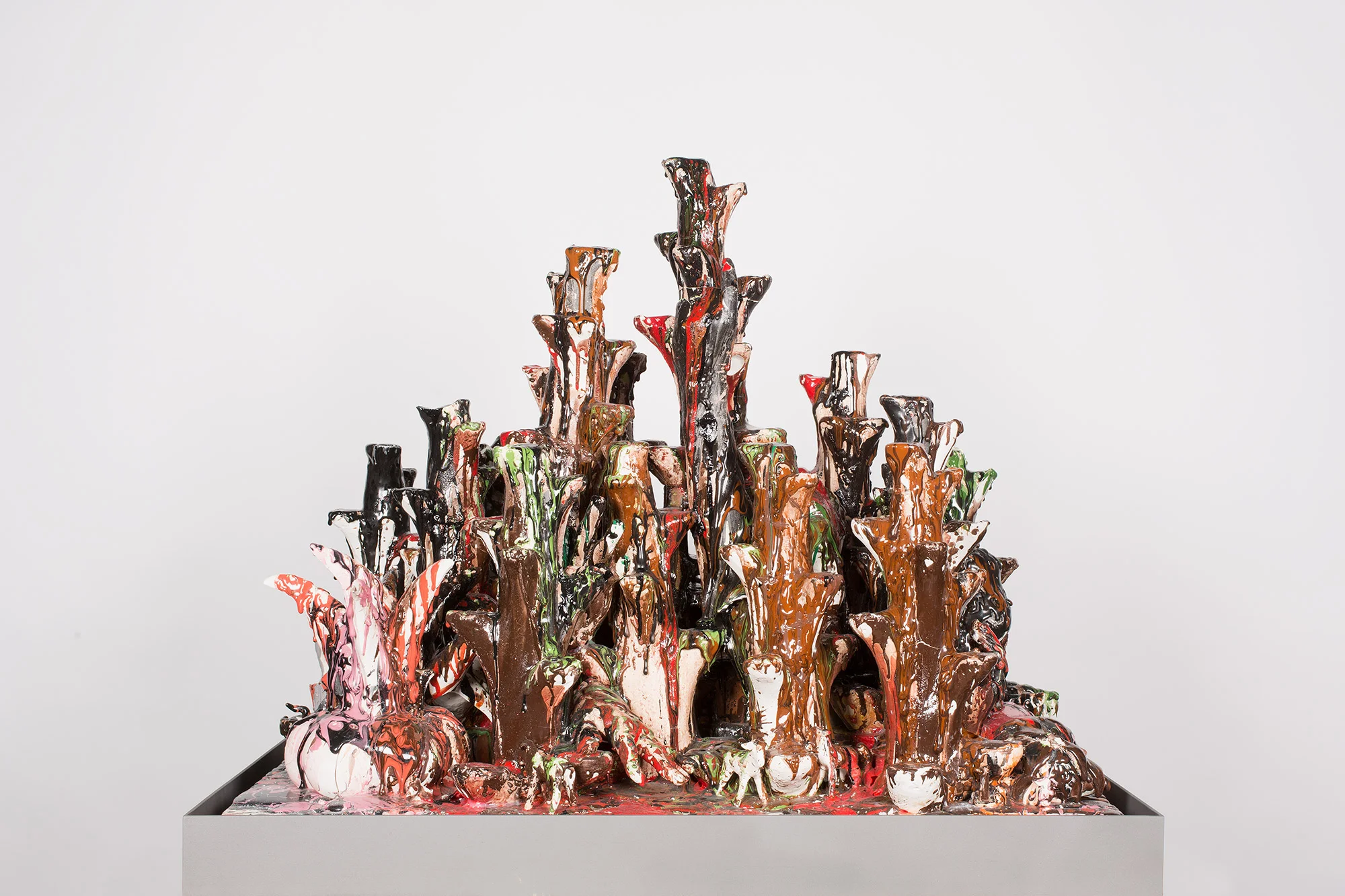 Lo Desconocido (February 17–March 1, 2015: Cerámica Suro Contemporánea, Guadalajara, Jalisco, Mexico) 2015 Ceramica Suro slip cast remnants, glaze, and firing plate 64 x 42 x 26 1/2 inches Ceramics, 2013–