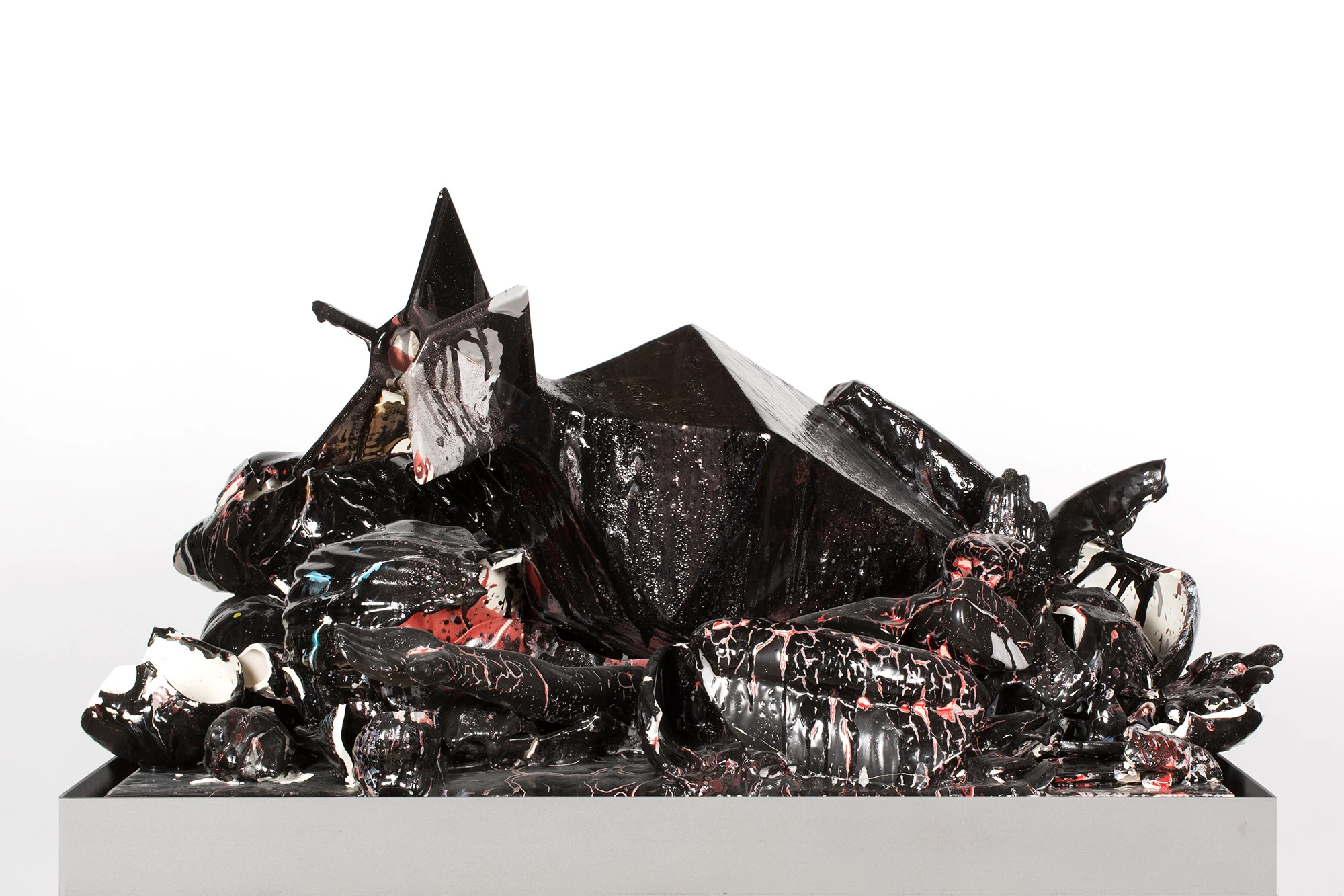 La Religiosidad Americana (February 17–March 1, 2015: Cerámica Suro Contemporánea, Guadalajara, Jalisco, Mexico) 2015 Ceramica Suro slip cast remnants, glaze, and firing plate 55 1/2 x 42 x 26 1/2 inches Ceramics, 2013–