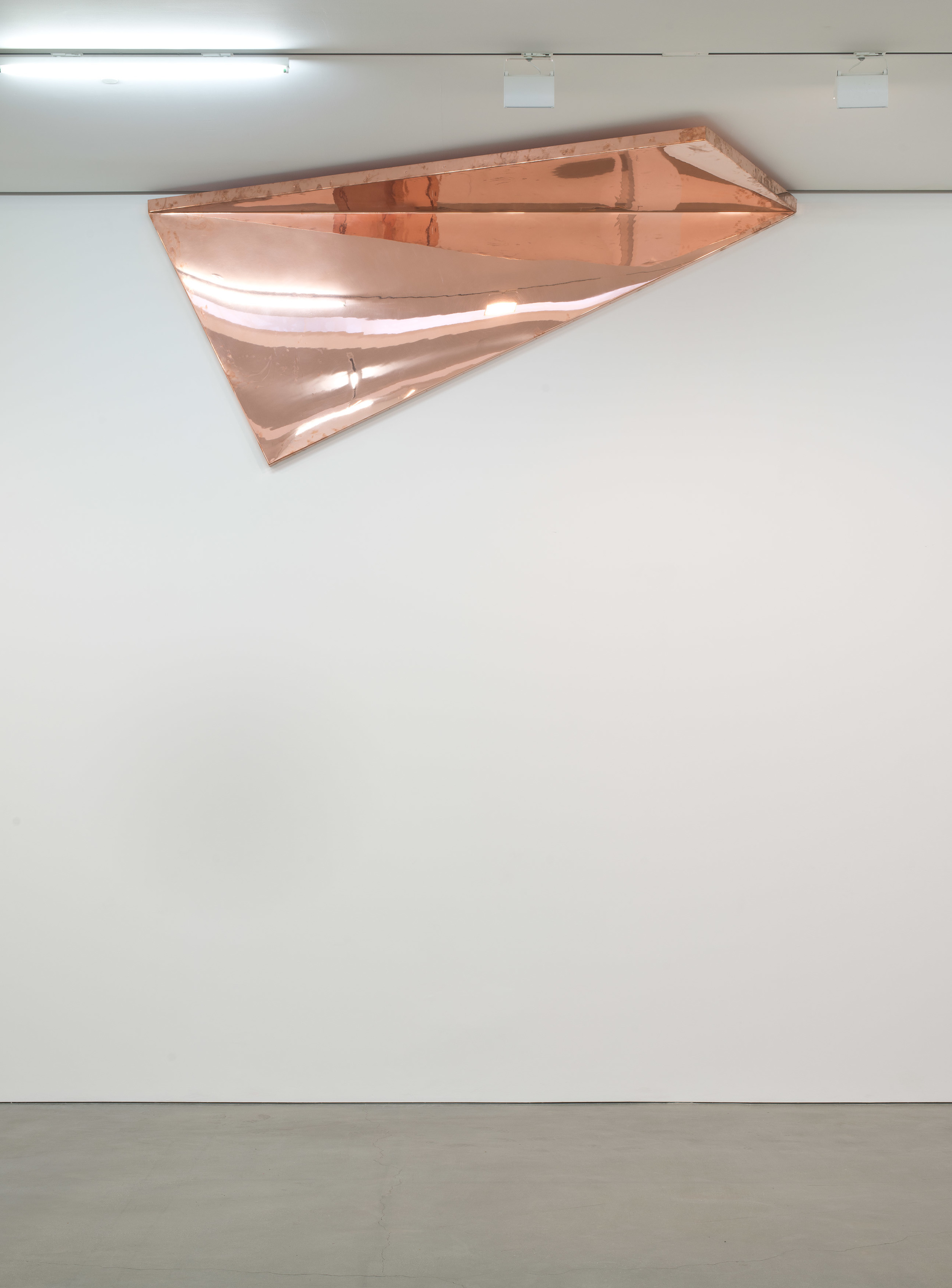   Copper Surrogate (60" x 120" 48 ounce C11000 Copper Alloy, 90º Bend, 127 1/2”&nbsp;30º Diagonal / 150º Antidiagonal Bisection:&nbsp;February 20/April 5, 2014, Los Angeles, California)    2014   Polished copper  120 x 60 x 50 inches   Surrogates (Fu